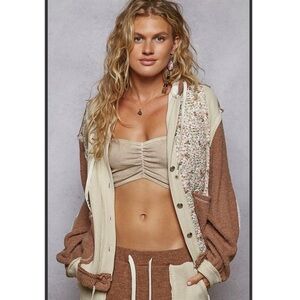 POL- Floral Hooded Quilted Jacket. SMALL.